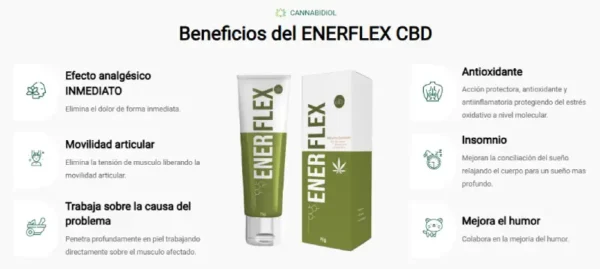 Beneficios del Enerflex CBD 75g con efecto analgésico inmediato y antioxidante en Argentina